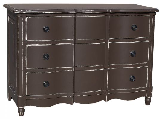 Commode arbalète 3 tiroirs patinée en chêne massif ou en pin massif